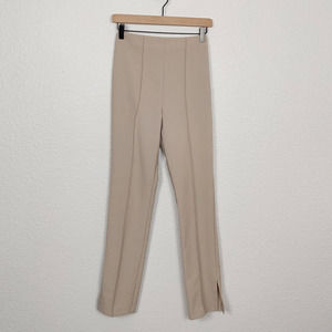 ASOS High Waist Tan Pants Split Hem Womens 2 Pre-Owned Work Slacks Khaki